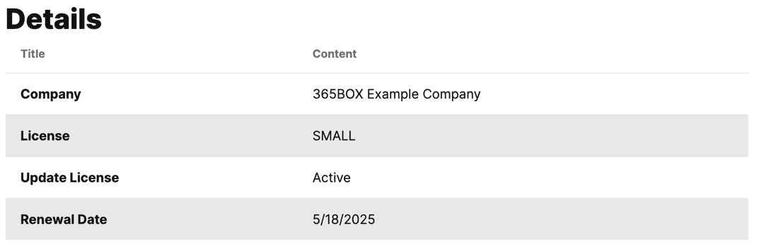 365BOX License Renewal