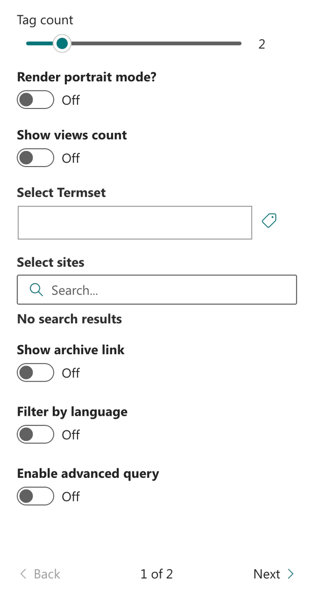 365BOX Personal News Webpart Configuration