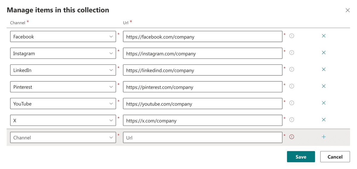 365BOX Social Items Configuration